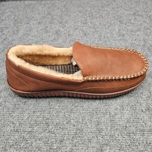 Haggar Memory Foam Slippers Mens Venetian Loafer Indoor Outdoor Tan  L 9.5-10.5